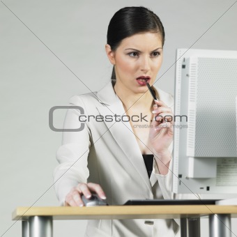 businesswoman at computer