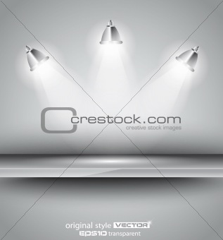 Shelf with 3 LED spotlights 