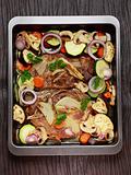 Baked pork meat with vegetable