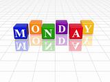 monday in 3d coloured cubes