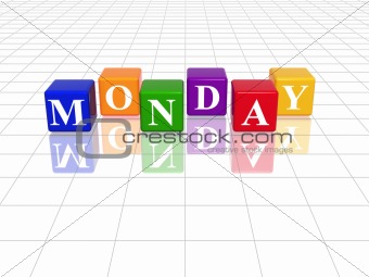 monday in 3d coloured cubes