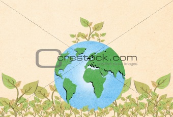 Environmental concept. Tree forming the world globe 