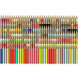 dimetric 3d render of pencil in different color
