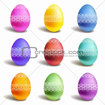 Set of vector color easter eggs