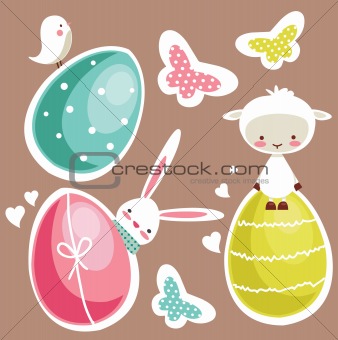Cute Easter design elements