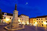 Central Square of Small Town Makarska in Dalmatia, Croatia