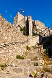 Old Pirate Castle in the Town of Omis, Croatia