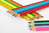 arranged wooden color pens