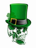 St Patricks Day Green Skull Leprechaun Hat 