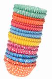 Stack of Vibrant Cupcake Wrappers