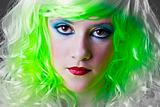 serious green fairy girl
