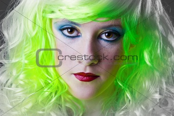 serious green fairy girl