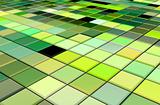 3d render mixed green tiled wall floor pavement