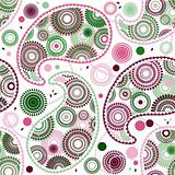 Seamless white pattern with paisley