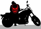 Motorcycle and skull
