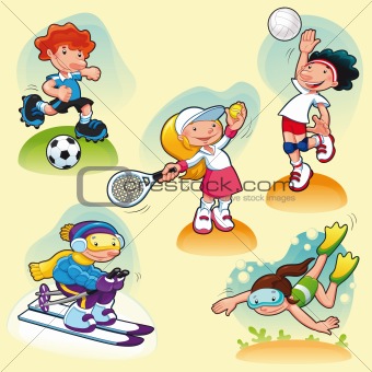 Sport characters with background.