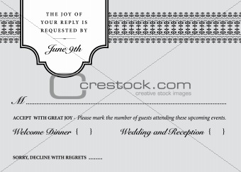 Vector Wedding Reply Card Template