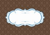 Vector Ornate Frame and Wood Background