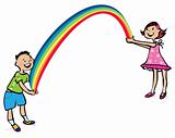 Children and rainbow