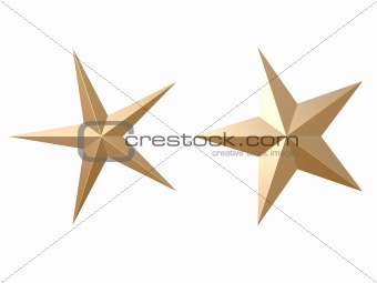 3d golden stars