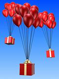 presents on balloons