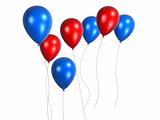 red and blue balloons