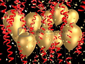 golden balloons