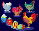easter eggs and chickens