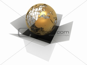 golden earth in a box