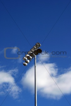 Stadium Lights against blue sky
