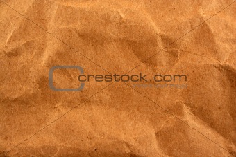 Wrinkled paper bag texture background