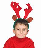 Boy with moose antlers 