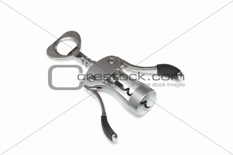 Metal corkscrew isolated