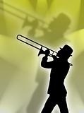 Trumpet player in the lights