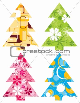 Christmas tree backgrounds, vector