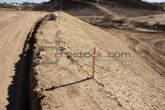 Sandbags & Marker Sticks at Construction Site