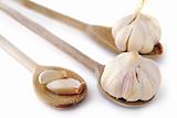 Garlics and spoons