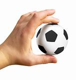 Hand with soccer ball