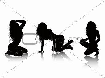 Fashion girls abstract vector background