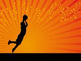 Basketball player vector background