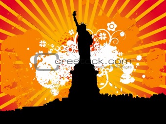 Black statue of liberty vector illustration