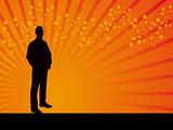 Man on standing pose vector background