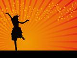 Swing dancer vector orange background