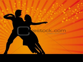 Tango dancer vector background 