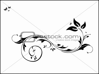vector white floral illustration background