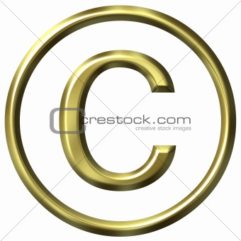 3D Golden Copyright Symbol