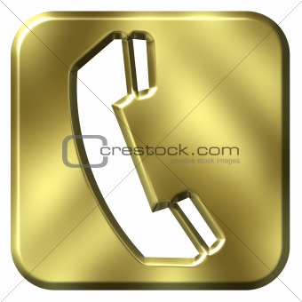 3D Golden Telephone Sign