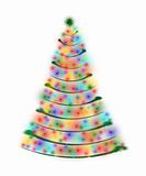 christmas tree in lights isolated