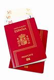 Two Spain passports and money