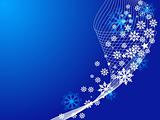Blue Christmas illustration background with snowflakes